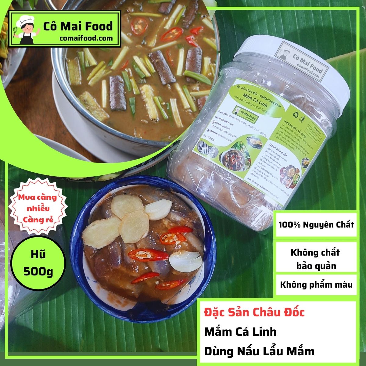 Mắm cá linh dùng nấu lẩu mắm miền tây | đặc sản châu đốc | cô mai food