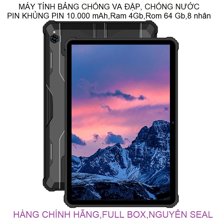 Máy tính bảng Oukitel RT1 (chống nước,chống va đập , pin khủng,pin 10.000mAh,màn hình 10,1 inch,Ram 4Gb,Rom 64Gb,tám nhân)