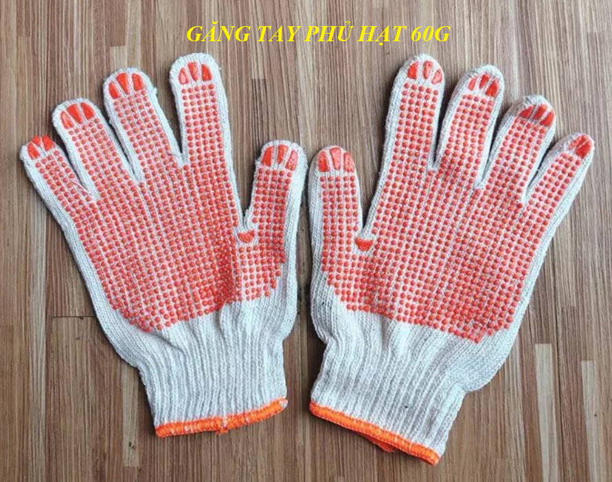 Găng tay bảo hộ lao động phủ hạt nhựa 60g bao tay bảo hộ chống trơn trượt, thao tác linh hoạt, thoáng khí, độ bền cao, GĂNG TAY LAO ĐỘNG