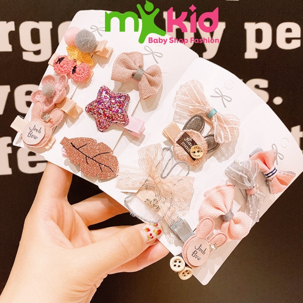 Set 4 kẹp tóc cho bé Gái - Kẹp tóc trẻ em, kẹp nơ cho bé gái xinh xắn dễ thương phong cách Hàn Quốc D4
