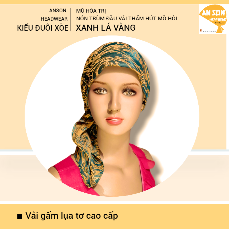 [HCM]NÓN TRÙM ĐẦU VẢI CÓ ĐUÔI XÒE, HÓA XẠ CHEMO HAT, CANCER HAT, MŨ HÓA TRI BẰNG VẢI [TỔNG HỢP]