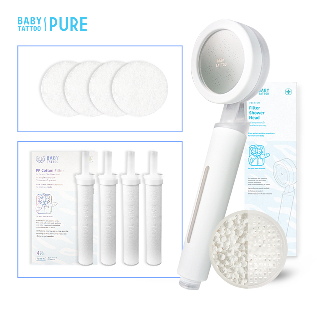 Bộ vòi sen tắm cao cấp type a, lọc nước khử clo, tăng áp tiết kiệm nước, khoảng trống xoắn ốc siêu nhỏ 1μm ~ 5μm baby tattoo