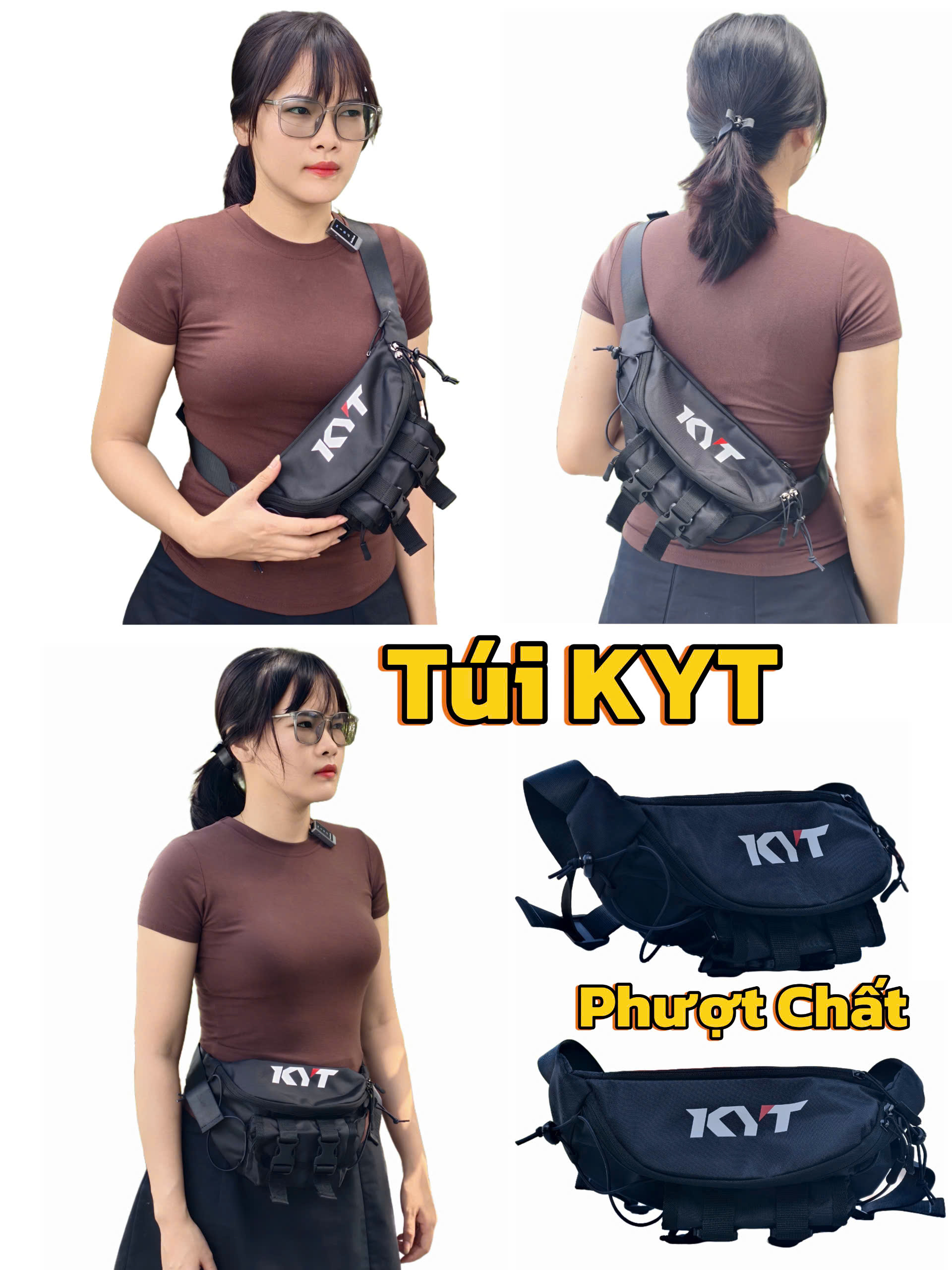 Túi bao tử KYT đeo chéo,đeo hông đi moto,xe máy,du lịch,chạy bộ,...tiện dụng