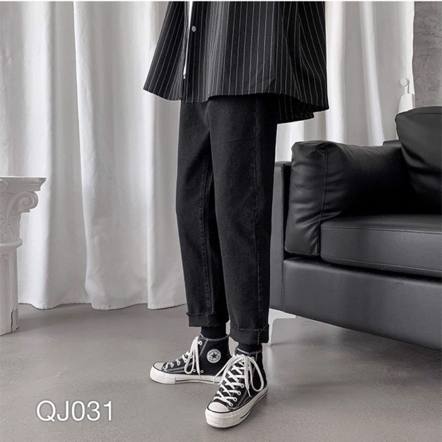 Qj031 - quần jean baggy nam đen xã lai