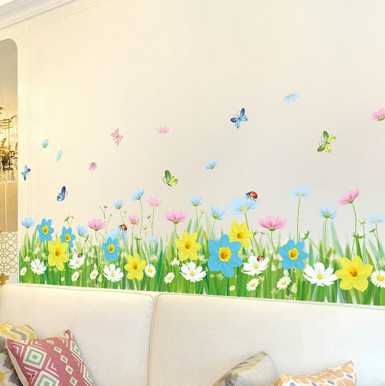 Decal dán tường Chân tường hoa sao- A46-vivadecal