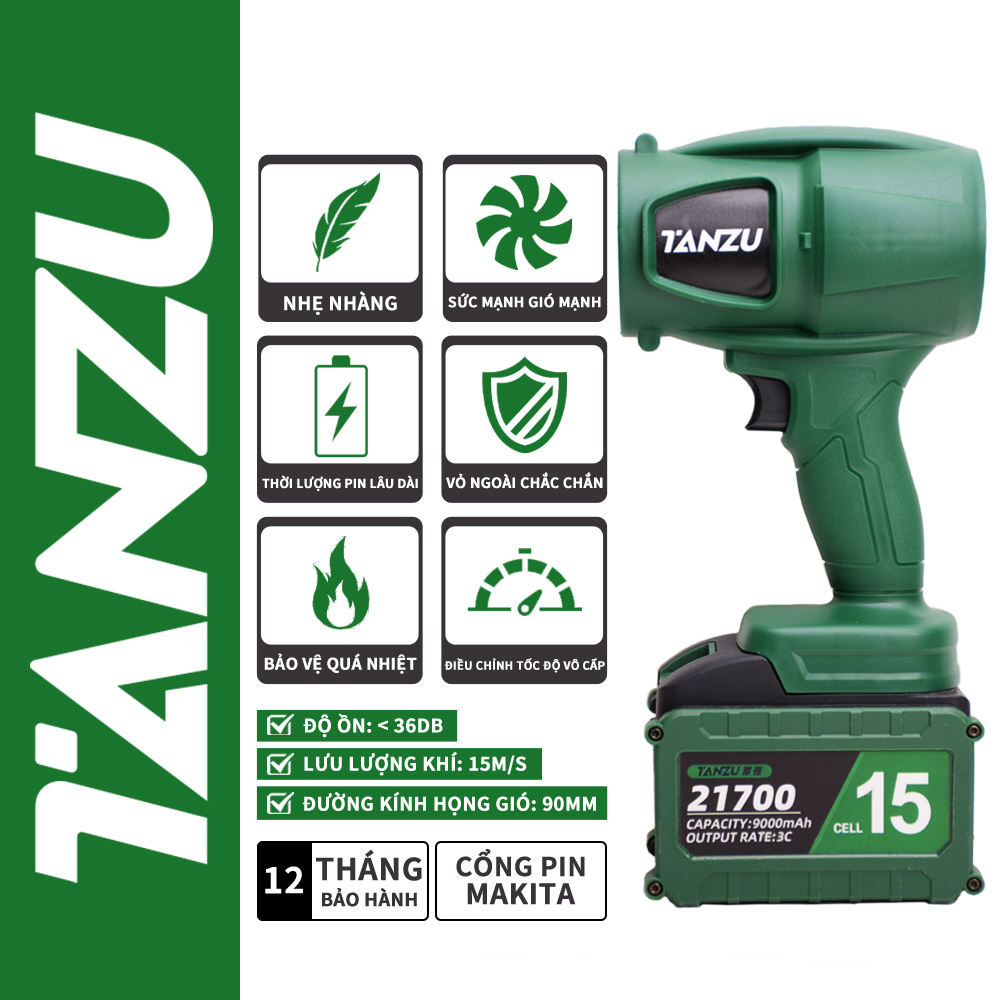 Máy Thổi Phản Lực TANZU Siêu Khỏe, Chuyên Thổi Lá, Bụi, Rác,..., Chân Phổ Thông