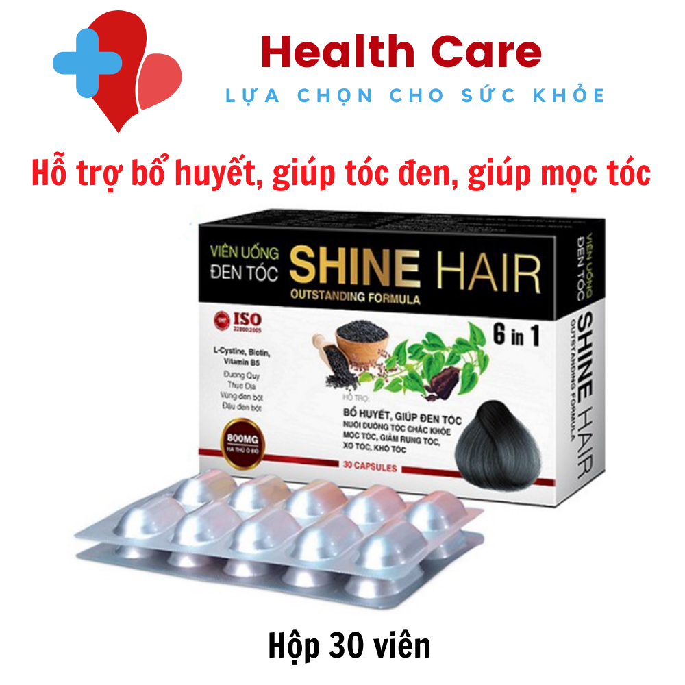 Viên uống đen tóc Shine Hair, hỗ trợ bổ huyết, giúp đen tóc, hỗ trợ mọc tóc