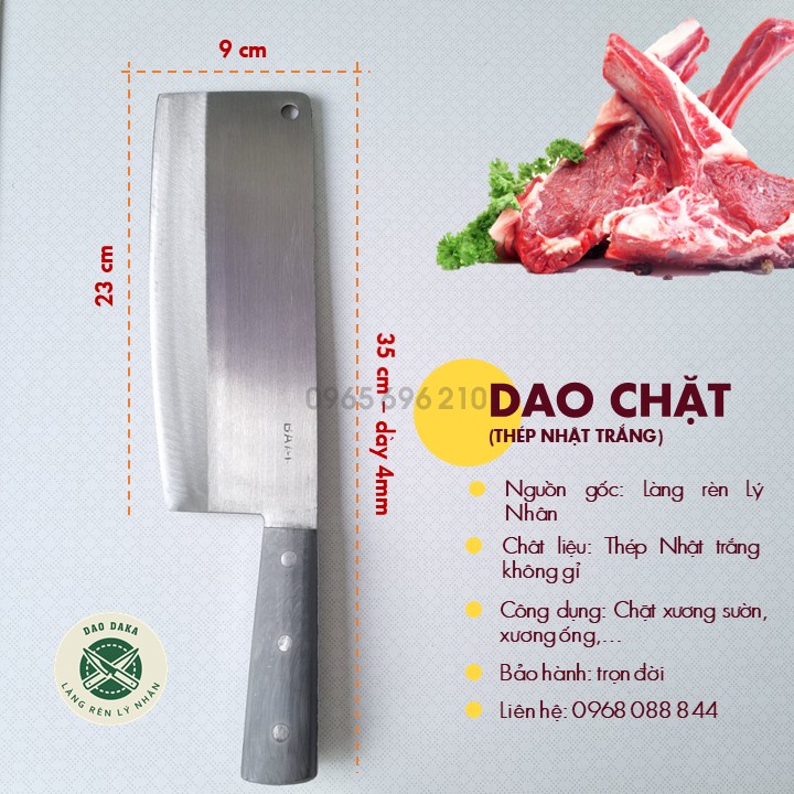 Dao chặt xương thép Japan trắng không gỉ - Chuôi nhựa