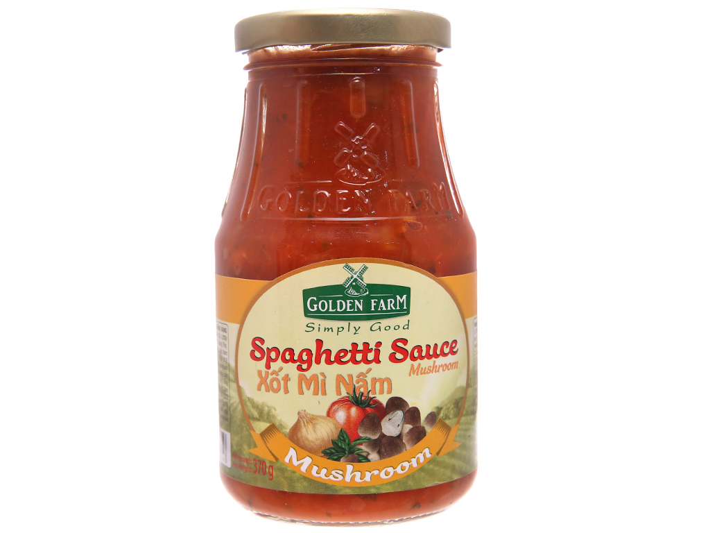 [DATE MỚI NHẤT] 01 Sốt Spaghetti NẤM Golden Farm - Hủ 370gr kiểu như McCormick, Knorr, Sốt O'Food, American Garden, DF Foods, Bolognese, Texas Chicken, Pepperoni, Cheese, Gouda, Roquefort, Mozzarella, Pasta, Imported Food, Sot ca chua cao cap