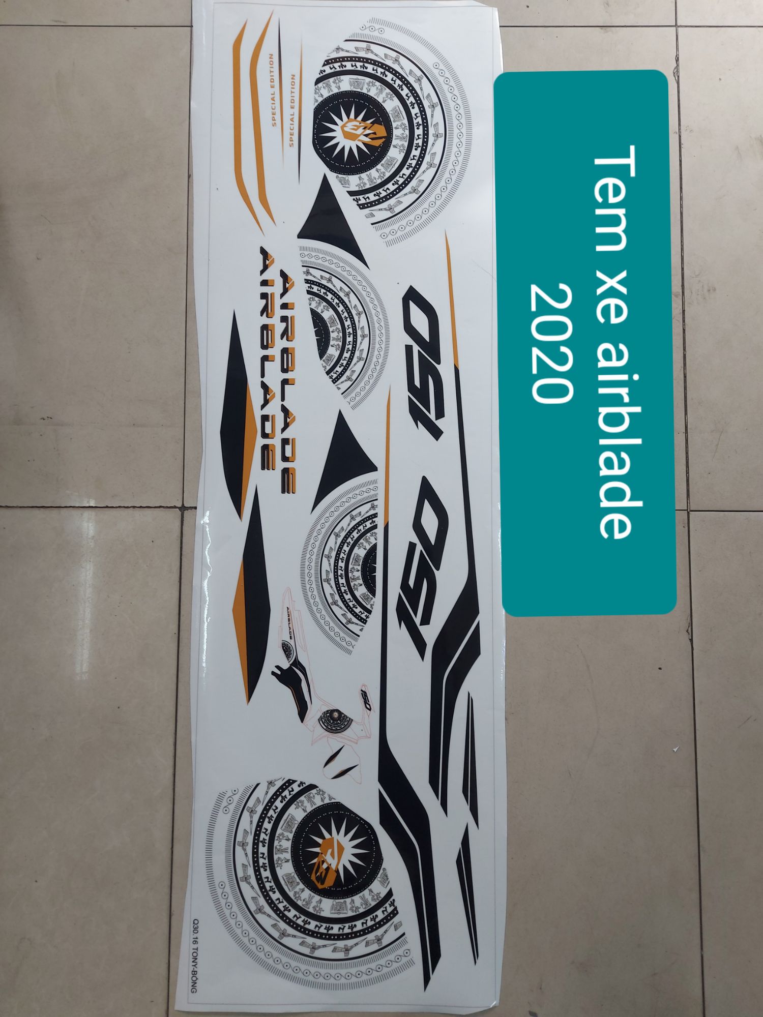 [HCM]Tem xe airblade  tem rời cao cấp mẫu trống đồng dán được các màu xe