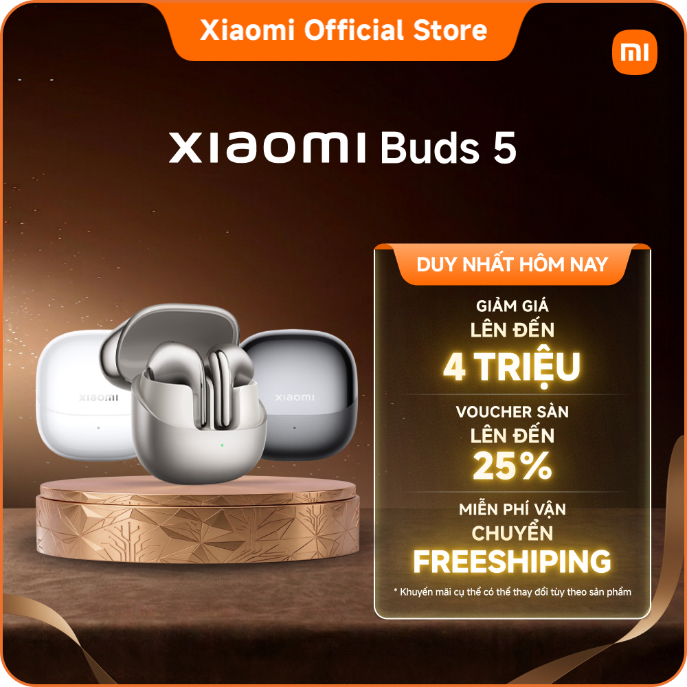Tai nghe Bluetooth Xiaomi Buds 5 | Qualcomm® aptX™ Lossless và Hi-Res Audio | Trang bị công nghệ tinh chỉnh Harman AudioEFX và tích hợp âm thanh nổi | Ba micrô với công nghệ khử tiếng ồn bằng AI