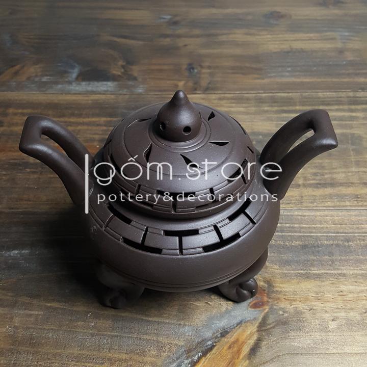 Lư đốt trầm tử sa Bát Tràng ( 3 cỡ )