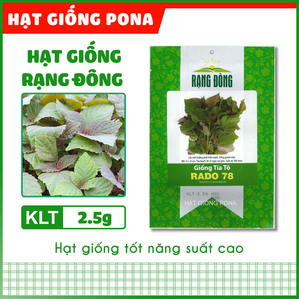 Hạt giống tía tô rado 78 - hạt giống rạng đông