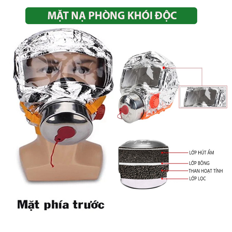 Mặt nạ phòng độc dùng trong hỏa hoạn, mặt nạ chống khói độc, Mặt nạ chống ngạt khói, mặt nạ chống độc,khẩu trang phòng độc,khói bụi, mặt nạ bảo hộ