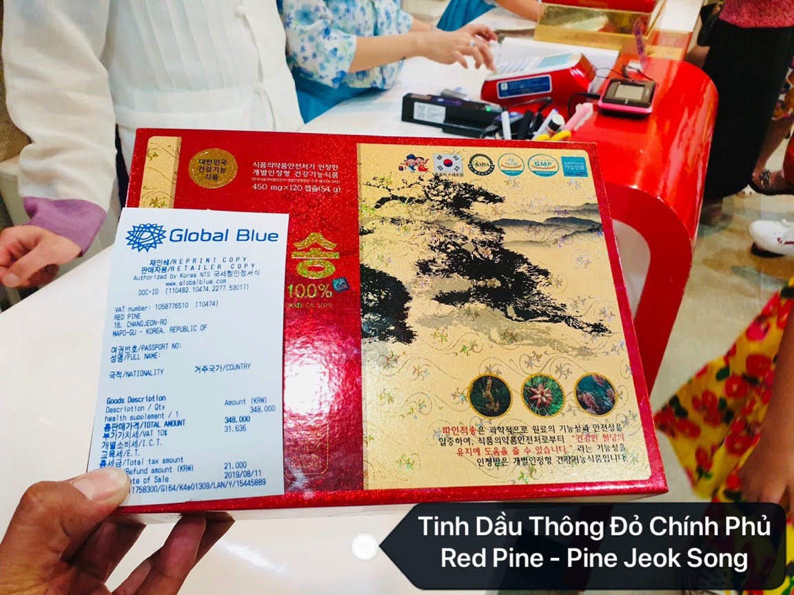 Tinh Dầu Thông Đỏ Nội Địa Hàn Quốc 120 Viên x 450 mg