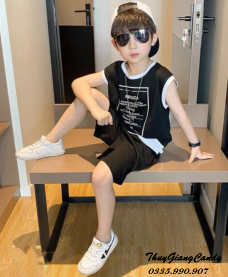Set ba lỗ Xuất Khẩu cho bé trai chất đũi tơ thông thoáng siêu mát siêu yêu size từ 18-32kg