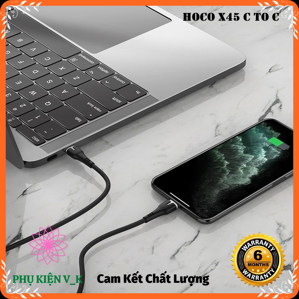 Cáp sạc nhanh type c to type c 60w- hàng chính hãng
