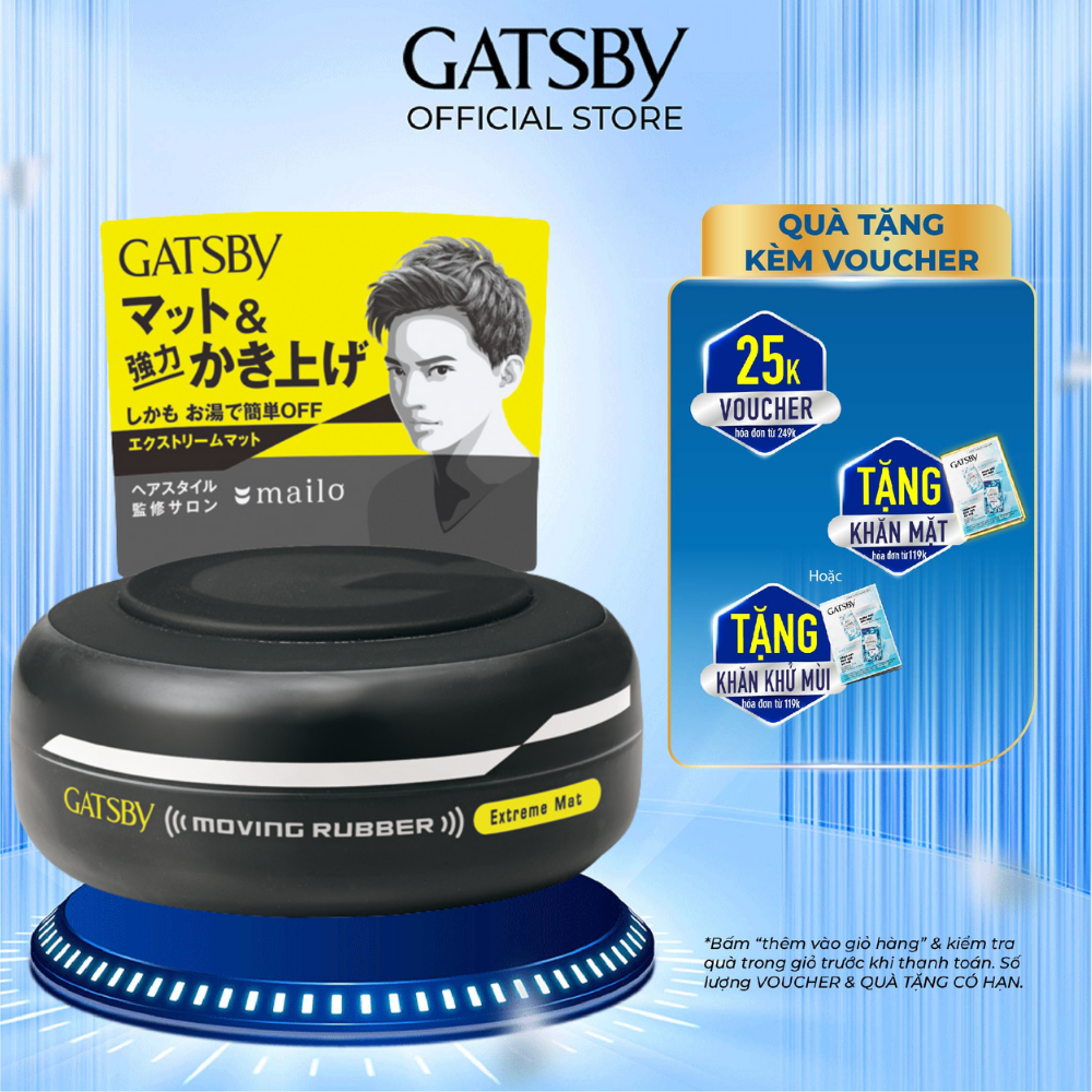Wax tạo kiểu tóc gatsby moving rubber extreme mat 80g