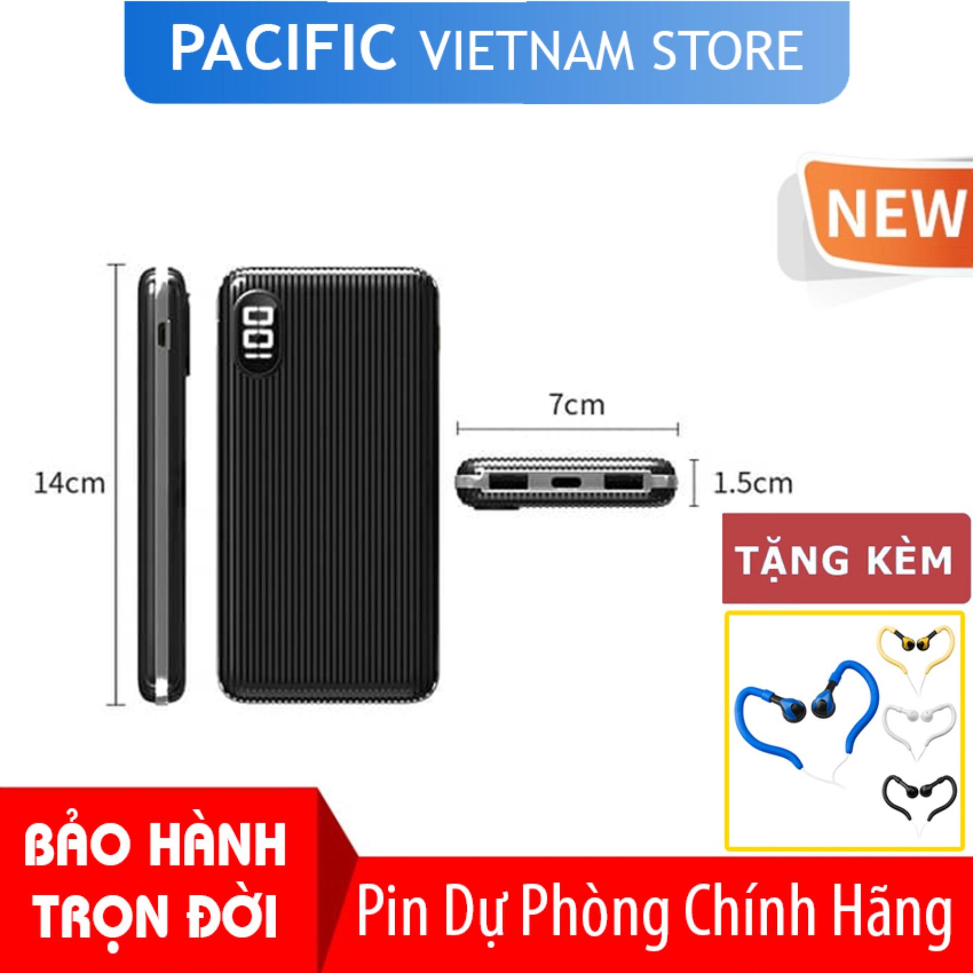 Pin sạc dự phòng Kingpow K10 PLus 10000mAh LCD 2019 giống IPhone X - Hỗ trợ sạc nhanh + Tặng Khẩu Tran Vải Pacific Ngăn Virus, Ngăn Bụi Bẩn, Kháng Khuẩn
