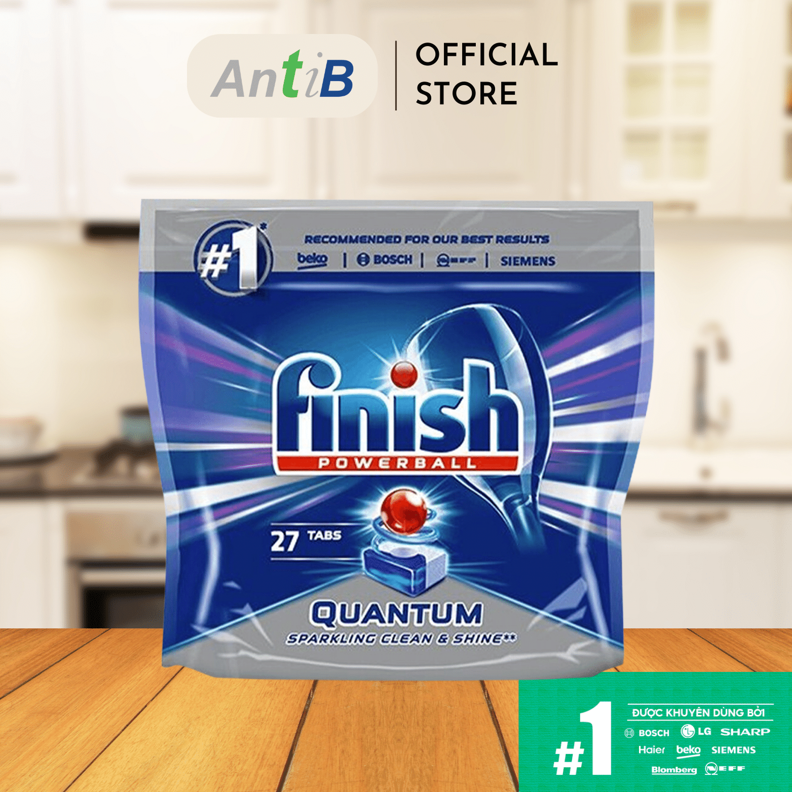 Viên rửa bát finish Quantum 27 viên Hàng chính hãng