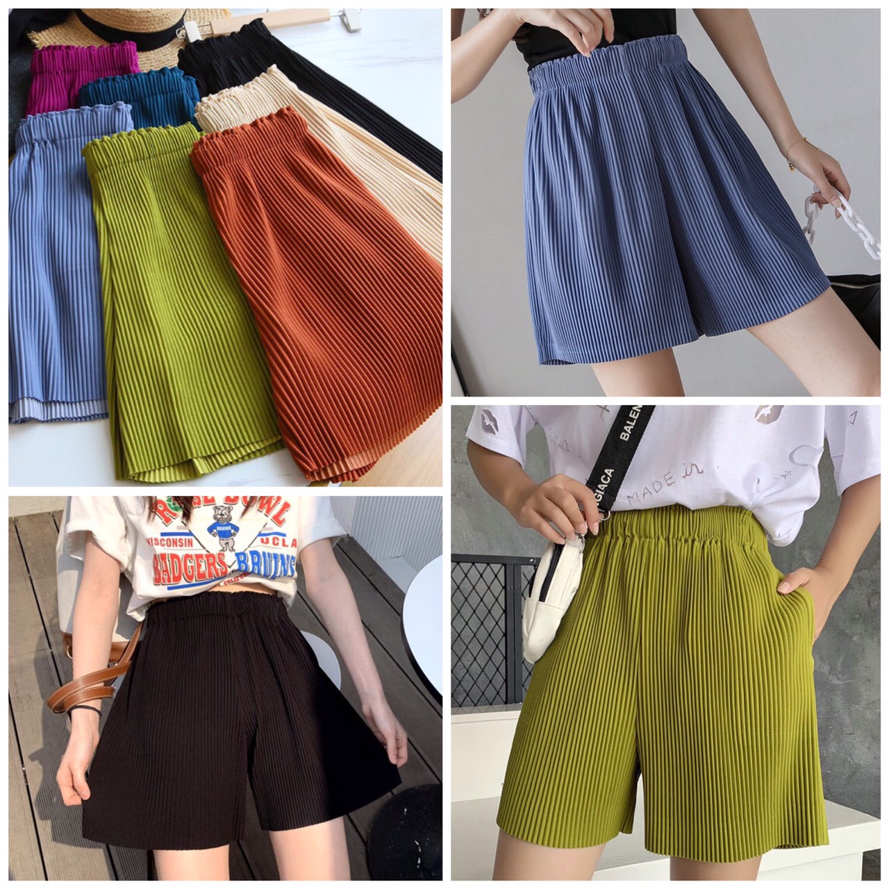 Quần Đùi Nữ Dập Ly Vải Siêu Mát - Quần Short Xếp Ly Phong Cách Hàn Quốc