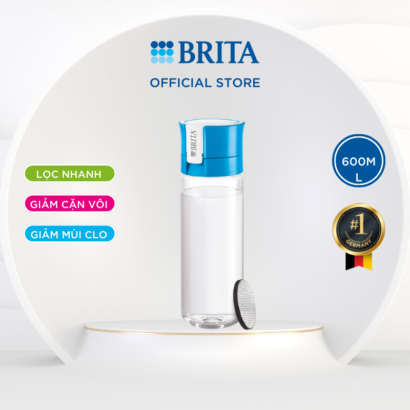 Bình lọc nước BRITA Vital Blue 600ml (có sẵn 1 đĩa lọc Microdisc) - Thương hiệu đến từ Đức