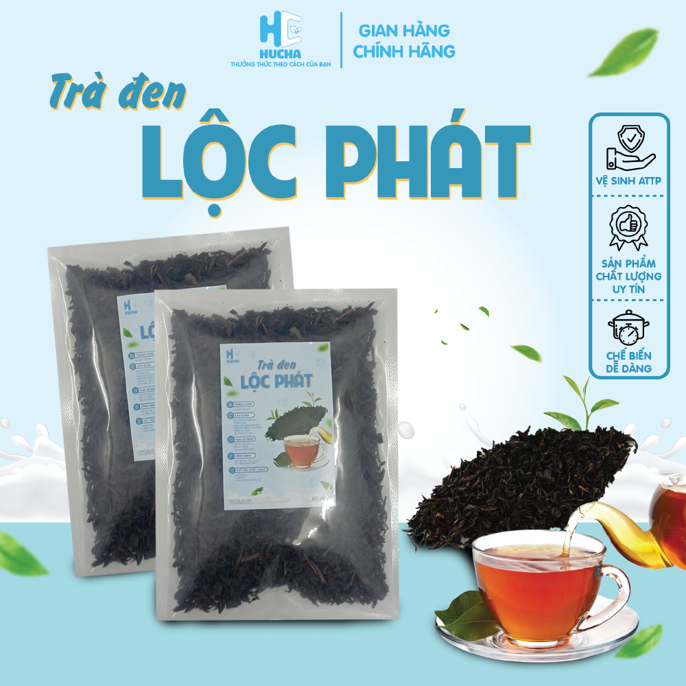 Trà đen LỘC PHÁT nguyên liệu nấu trà sữa truyền thống thơm ngon đậm vị gói