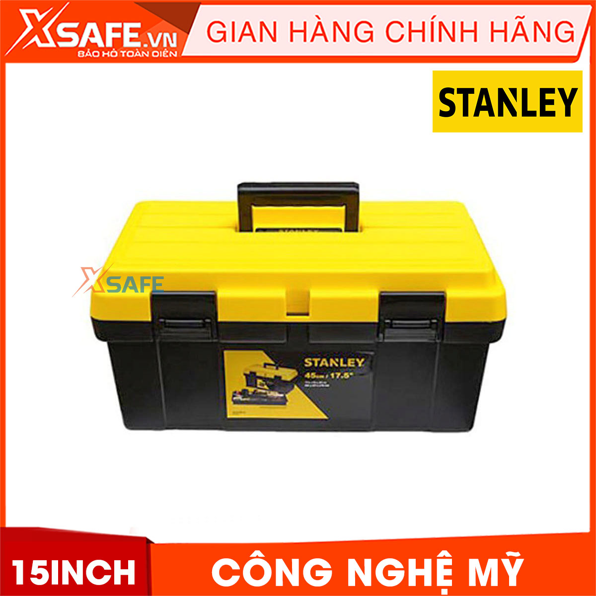 Hộp dụng cụ stanley stst73697-8 15 inch. hộp đựng dụng cụ stanley chất liệu nhựa mỏng nhẹ, có tay xách chức năng tiện lợi