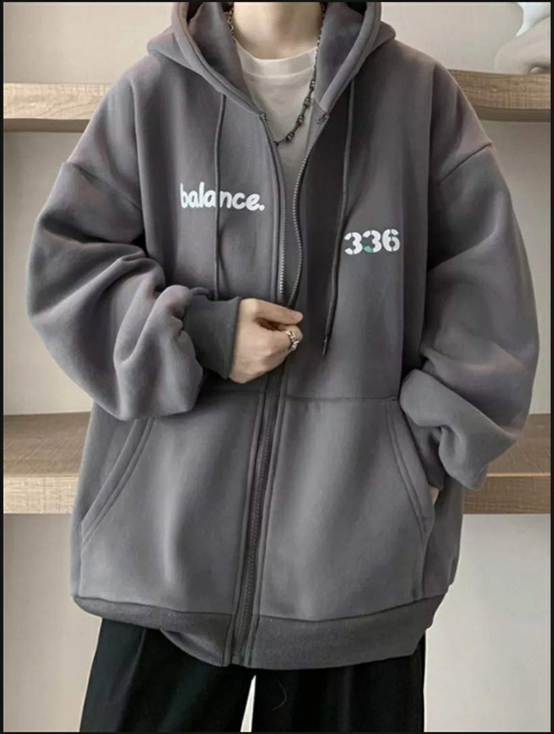 Áo Hoodie Zip, Áo Khoác Nỉ Dày PhốiSố 336 Kèm Chữ BALANCE Siêu Hot.U