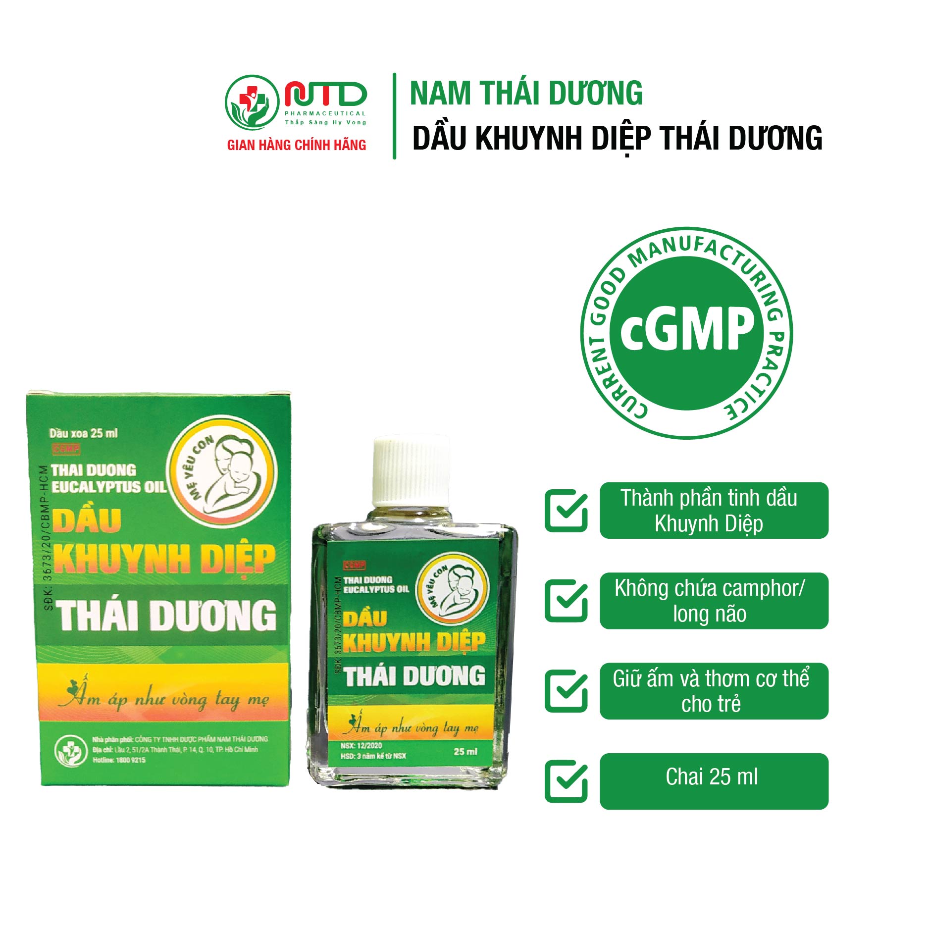 DẦU KHUYNH DIỆP THÁI DƯƠNG - An toàn cho sức khỏe mẹ và bé