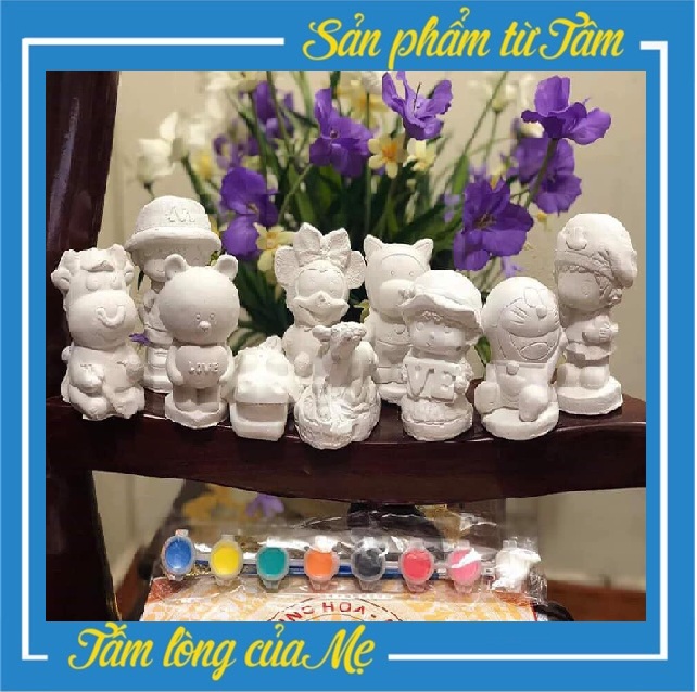 Bộ tô tượng 10 con kèm màu và bút tô