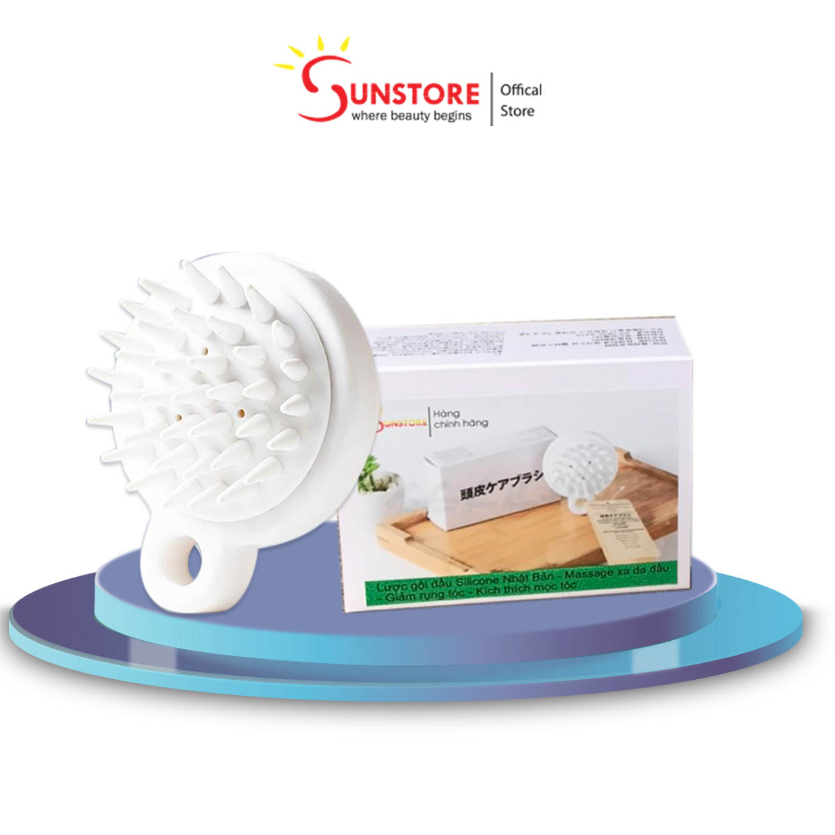 Lược gội đầu  Silicon Nhật - mát xa da đầu - giảm rụng tóc - kích thích mọc tóc - sunstore 17
