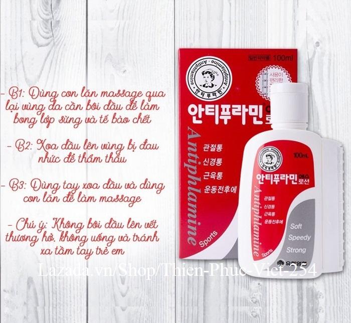 Dầu nóng xoa bóp Antiphlamine Hàn Quốc hộp Đỏ 100ml