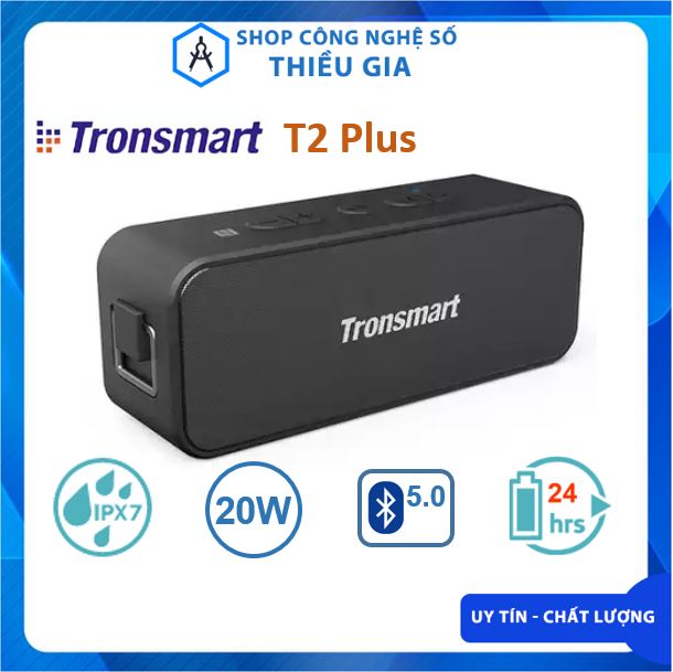 Loa Bluetooth Tronsmart T2 Plus Loa di động 20W, Chống nước IPX7, nghe nhạc lên đến 24 giờ, Hàng chính hãng