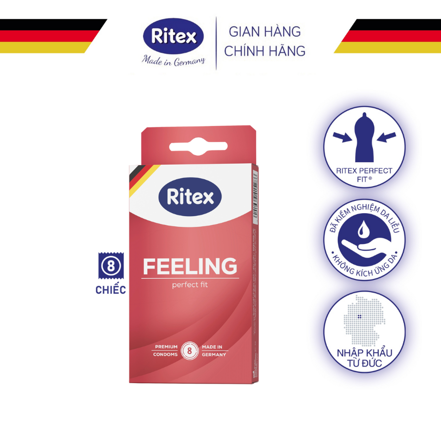 Bao cao su Ritex Feeling - Freesize vừa vặn, size 55mm