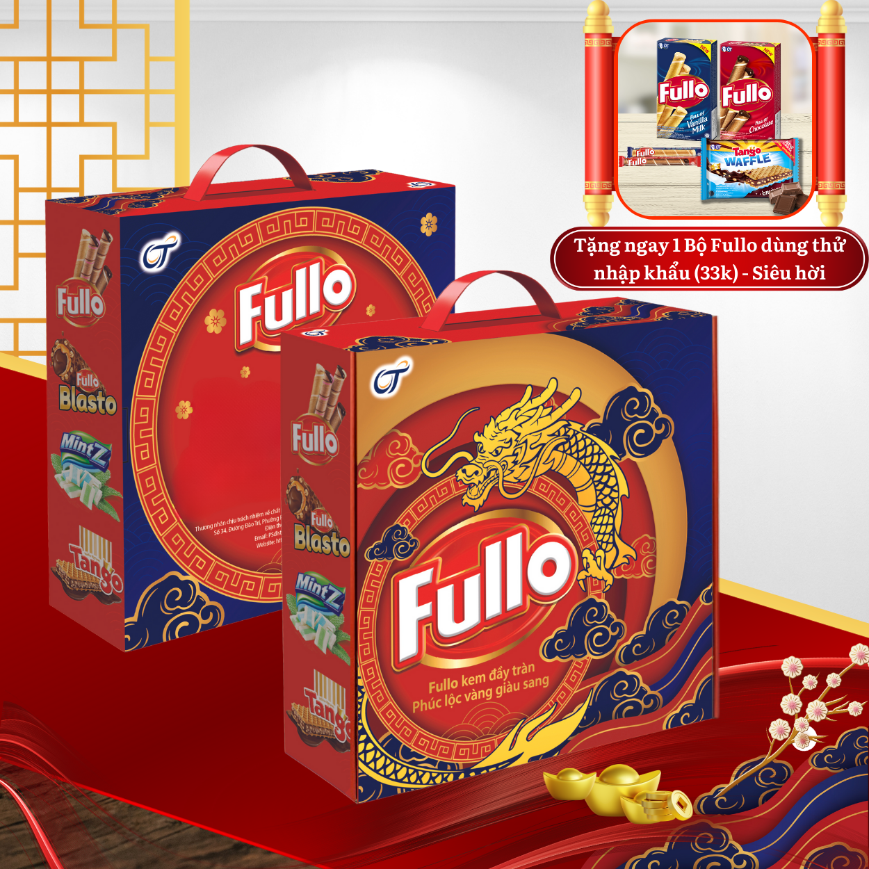 Bộ quà tặng FULLO nhập khẩu cao cấp - 695g - Tặng kèm 1 bộ Fullo Socola tiện lợi dùng thử