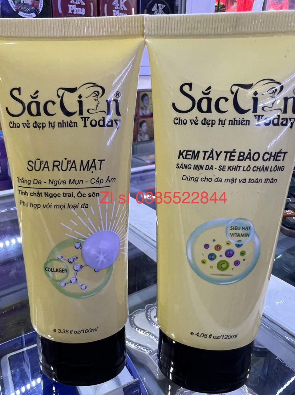 Combo sữa rửa mặt và tẩy tế bào chết sắc tiên today 100ml