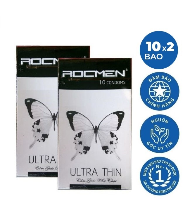 Bộ 2 hộp bao cao su siêu mỏng rocmen