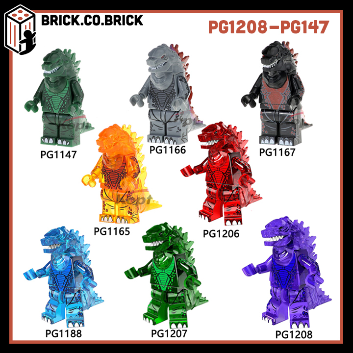Godzilla Bộ Đồ Chơi Lắp Ráp Xếp Hình Minifigure Khủng Long Trong Suốt PG1208 PG1147