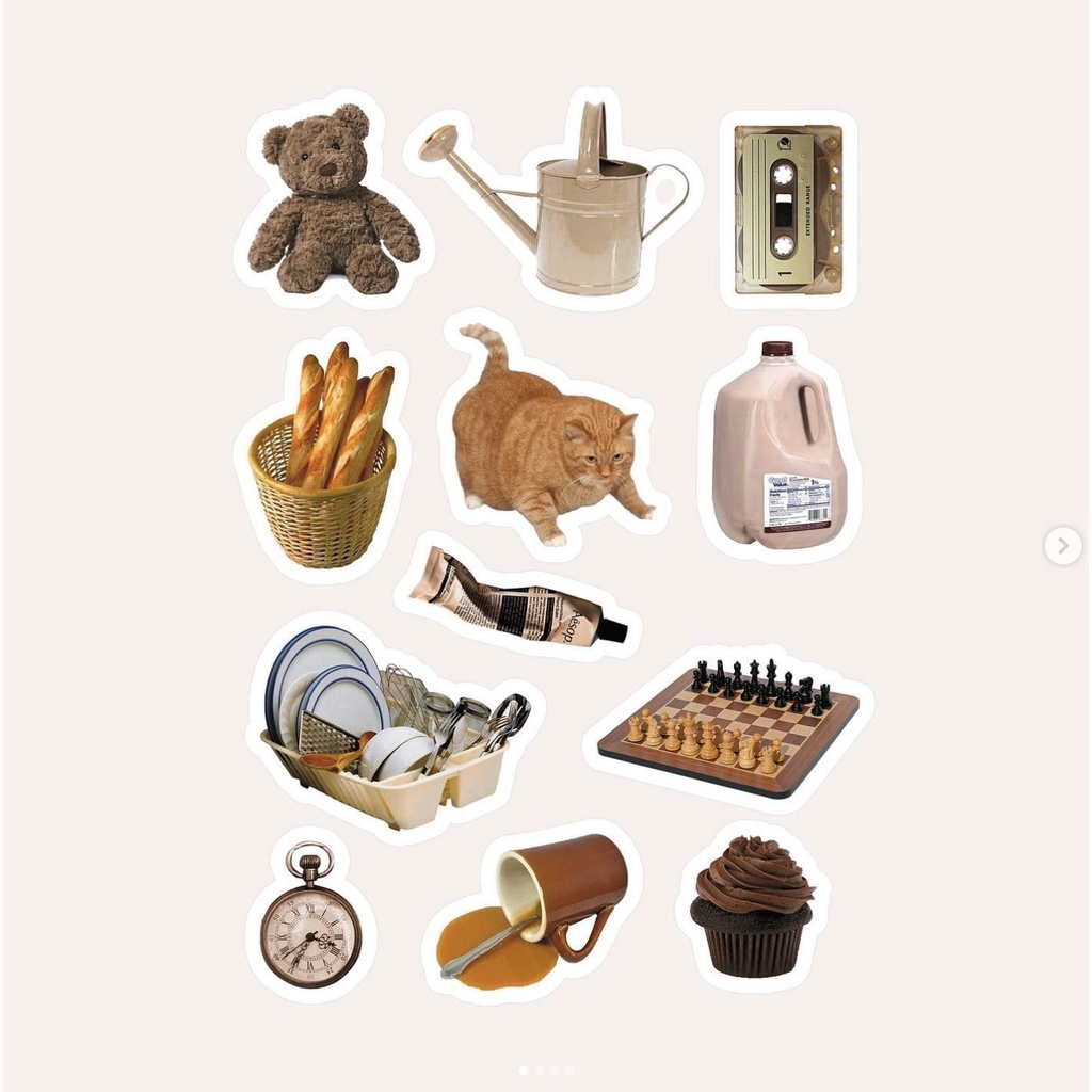 ▲◕☼ daice brown pack (12) - bộ 12 /nhãn dán/decal chống nước trang trí