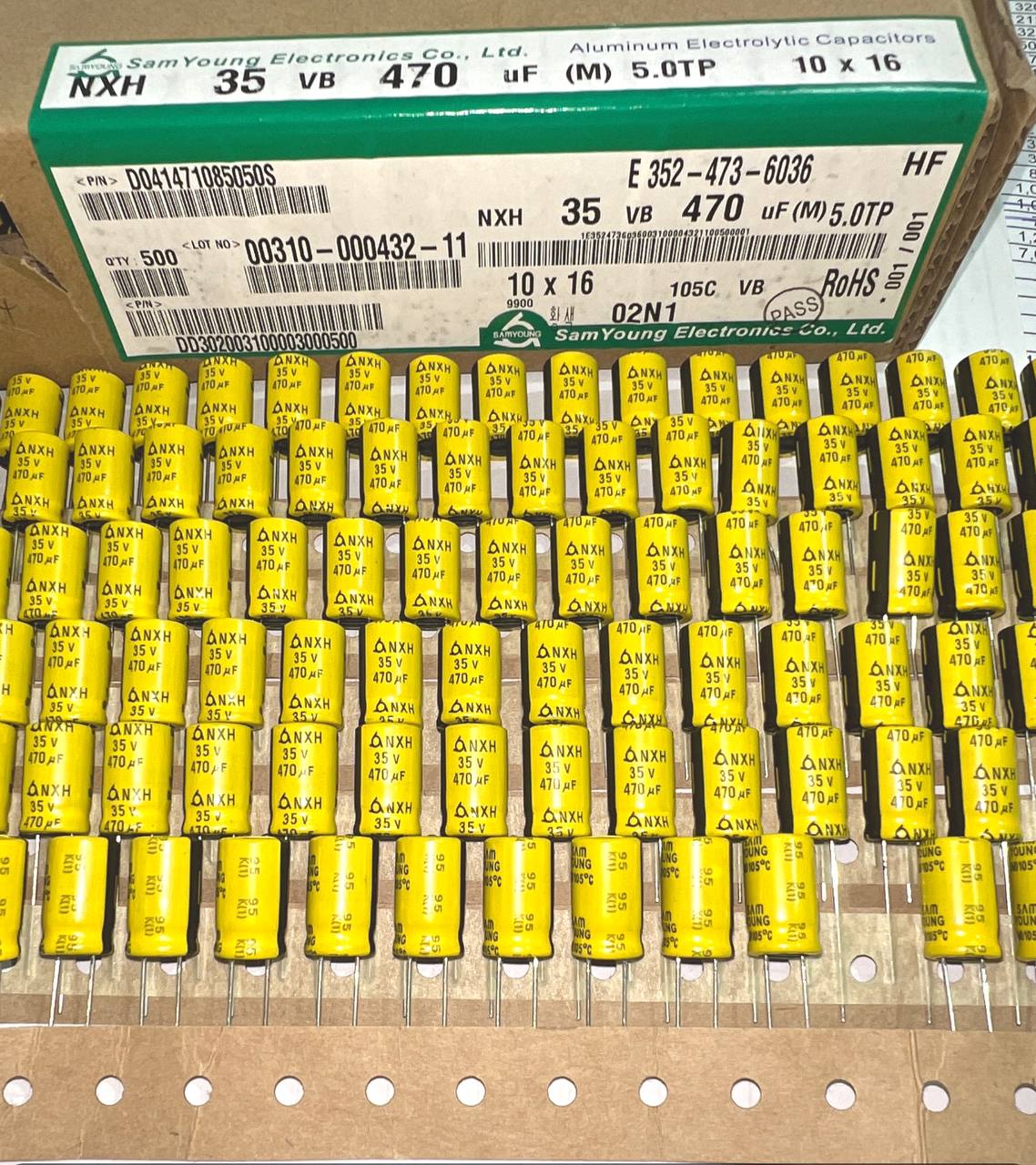 Set 20 tụ samyoung ( 35v 100uf , 35v 220uf , 35v 470uf , 35v 1000uf )