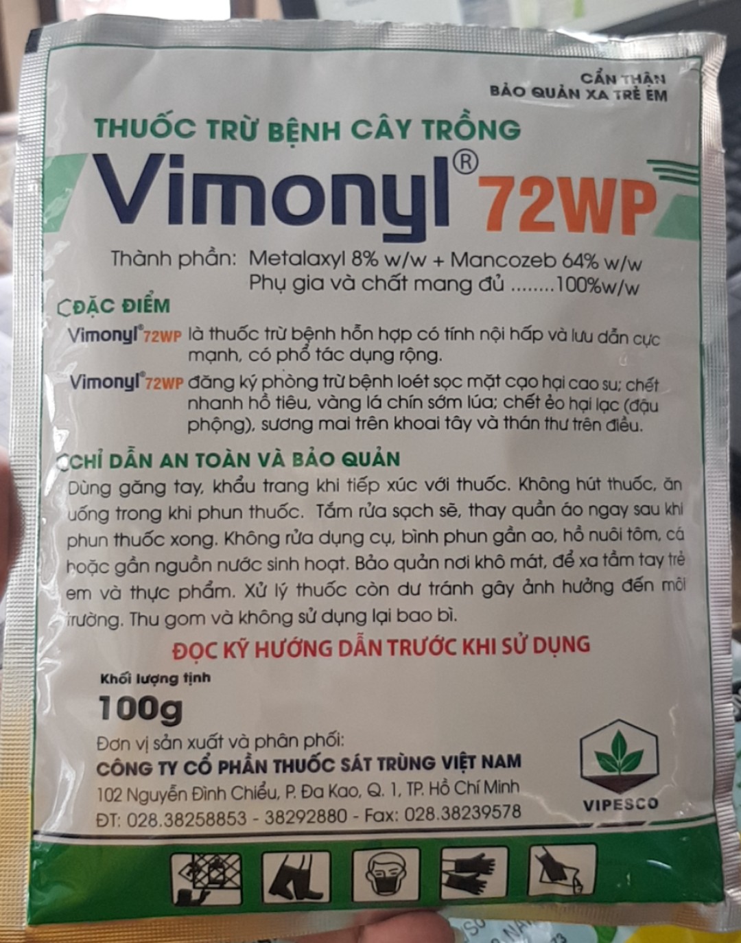 Thuốc Trừ Bệnh - Vimonyl 72WP - Gói 100g