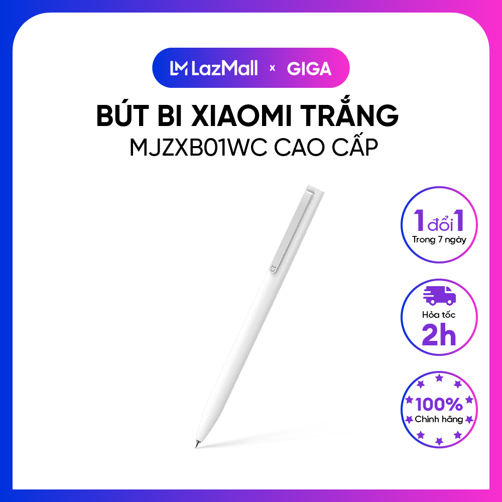 [ Hỏa tốc HN - HCM ]  Bút bi Xiaomi Trắng (Mực Đen) 0.5mm MJZXB01WC cao cấp