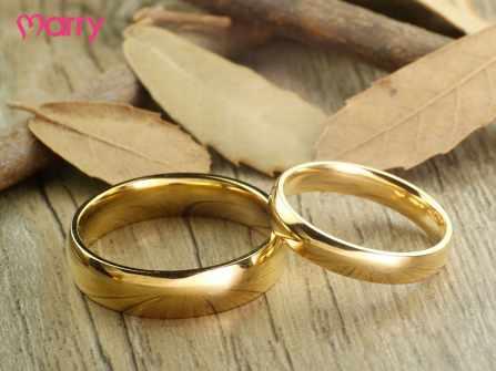 cặp nhẫn trơn 2 chiếc size 6 và size 8 Nhẫn Trơn Truyền Thống hay gọi là nhẫn tình yêu mạ vàng 999 không phai màu