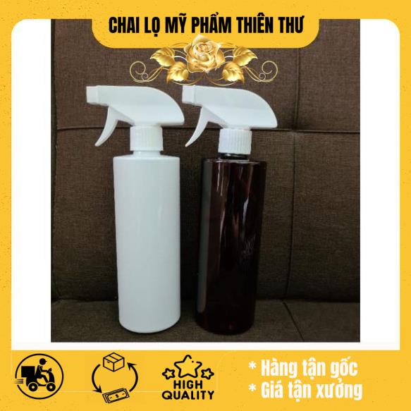 Chai nhựa pet Vòi Xịt Kính 500ml Trong Cao rỗng chiết mỹ phẩm, dung dịch