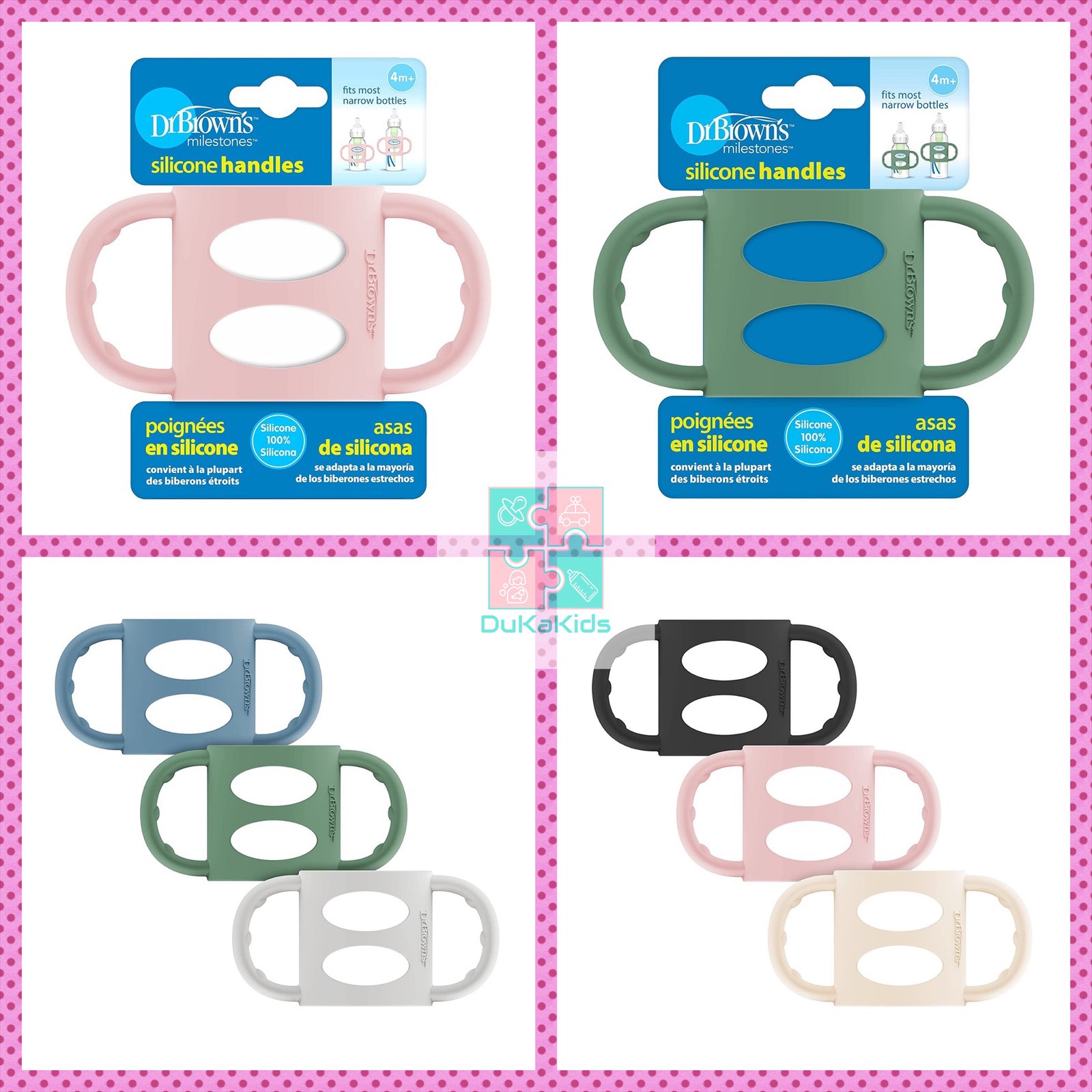 Tay cầm silicon dùng cho bình sữa cổ hẹp hãng Dr Brown's