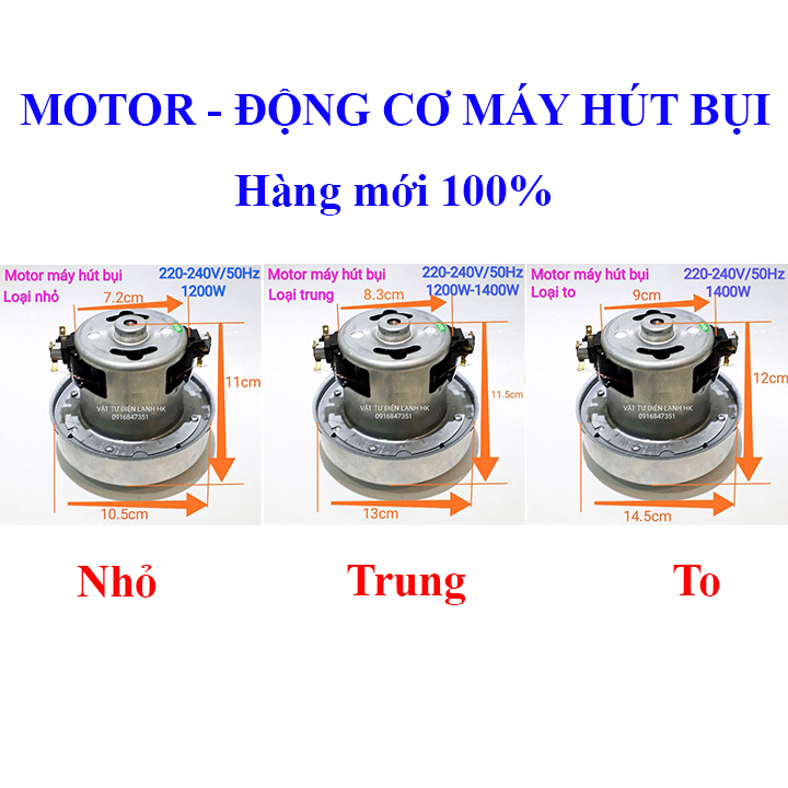 Motor động cơ máy hút bụi đa năng - 100% dây đồng - Mô tơ các size cỡ