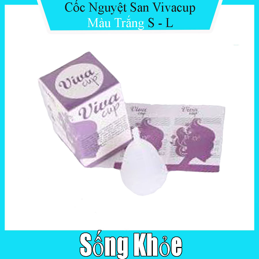 Cốc nguyệt san Vivacup màu trắng, size L