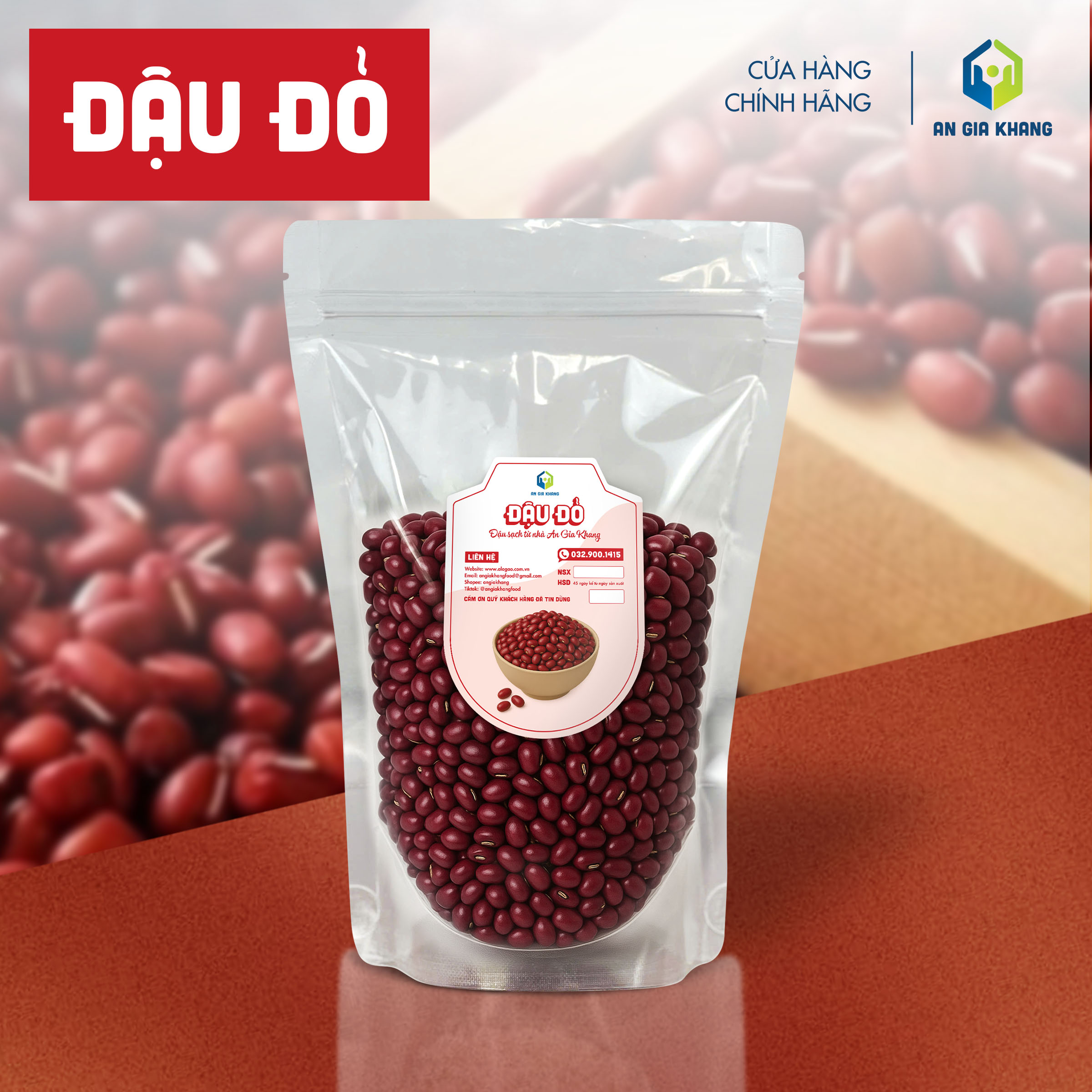 Đậu Đỏ AGKF (An Gia Khang Food) - (Túi 200g, 500g, 1kg)