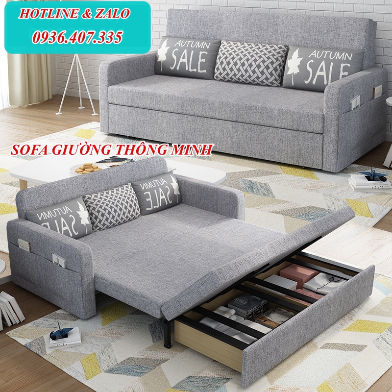 [Trả góp 0%] Ghế sofa giường thông minh đa năng , giường sofa gấp gọn đa năng, giường sofa gấp thành ghế đa  kích thước Rộng1,6 m x Dài 1,9m - Tặng kèm 2 gối